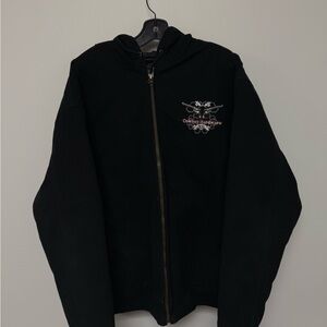 Cowboy Hardware Zip-Up Hoodie with Embroidered Design
